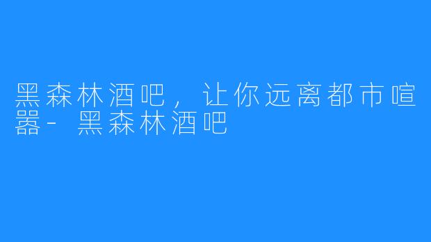 黑森林酒吧，让你远离都市喧嚣-黑森林酒吧