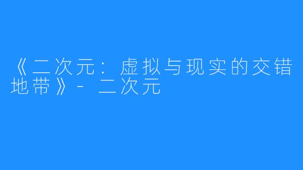 《二次元:虚拟与现实的交错地带》-二次元