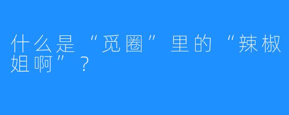 什么是“觅圈”里的“辣椒姐啊”？